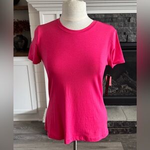NWT Tahari Essentials T-Shirt Top Bright Pink Women's XS